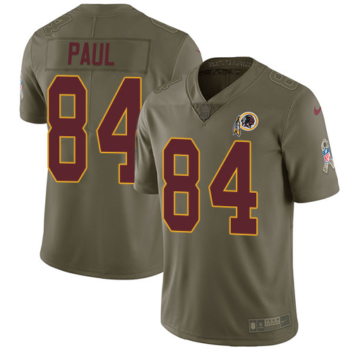 Nike Redskins #84 Niles Paul Olive Men's Stitched NFL Limited Salute to Service Jersey - Click Image to Close